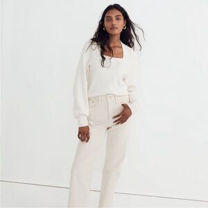 Madewell Women's Cream Scoop Neck Sweater